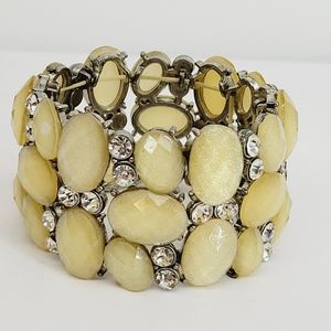 Triple Stack Beaded Rhinestone Stretch Bracelet